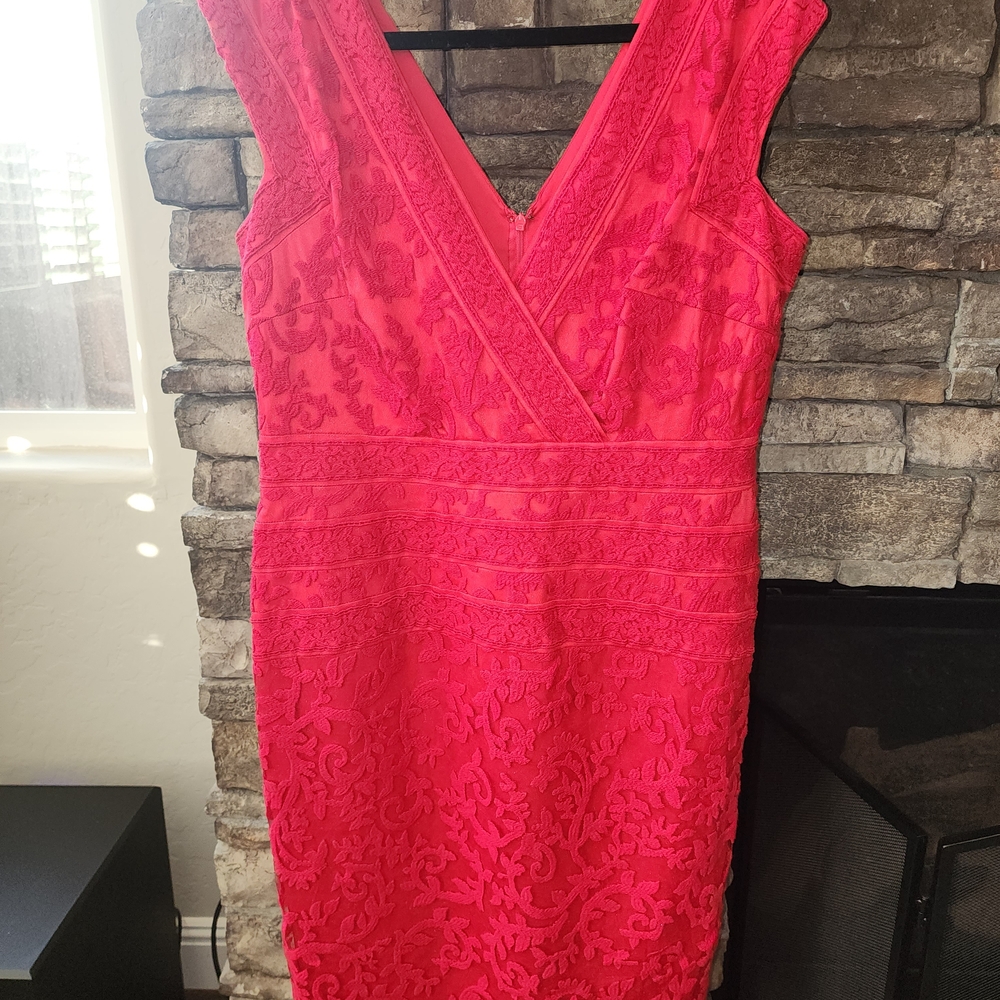 Tadashi Shoji Vibrant Pink Midi Dress